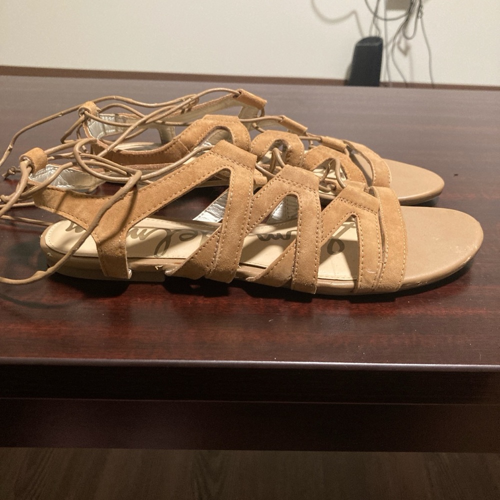 Sam Edelman Tan Boyden Lace-Up Gladiator Sandals